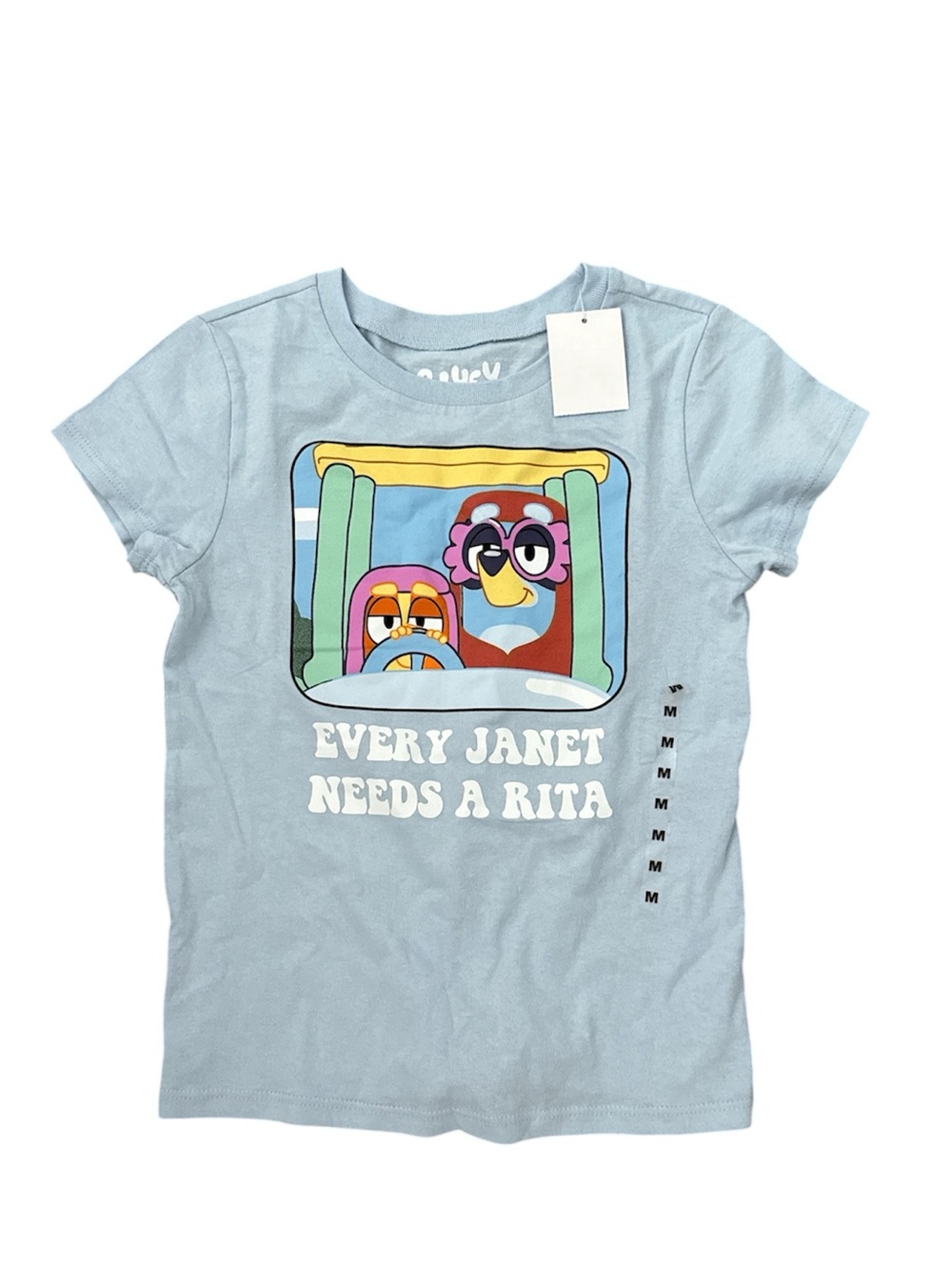Bluey Kids Every Janet Needs a Rita T-Shirt Sz Med Bingo Bluey Granny Game NWT